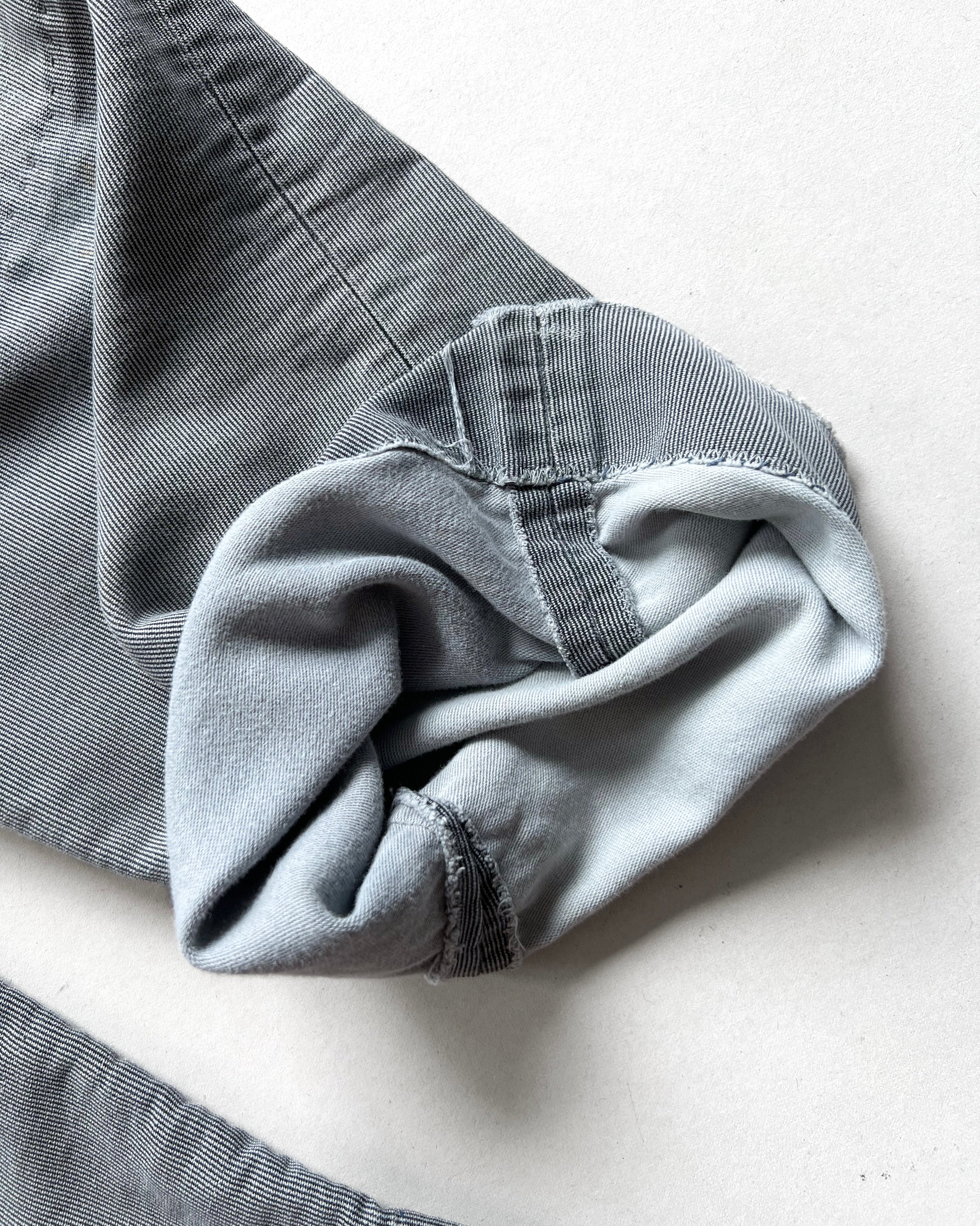 1950S FRENCH STRIPES REPAIRED WORK TROUSERS (34)