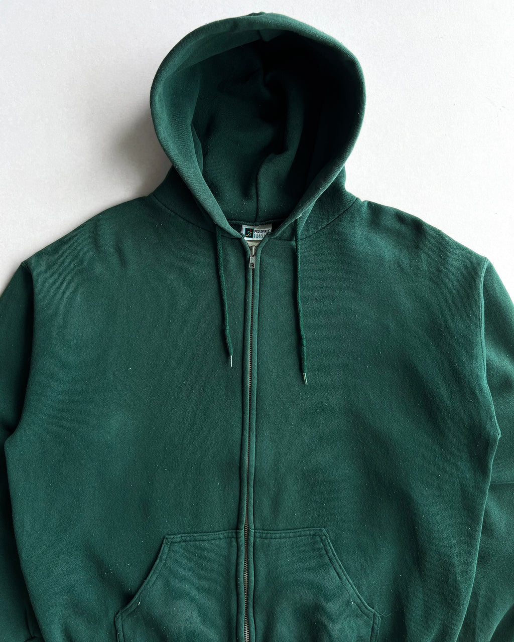 1990S EMERALD GREEN ZIP-UP HOODIE (L)
