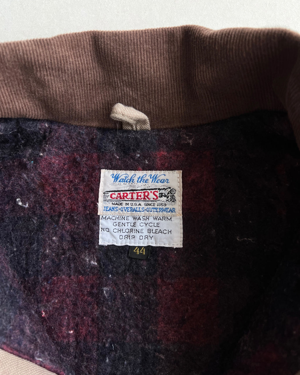 1980S SUN FADED CARTER'S CANVAS WORK JACKET (L)