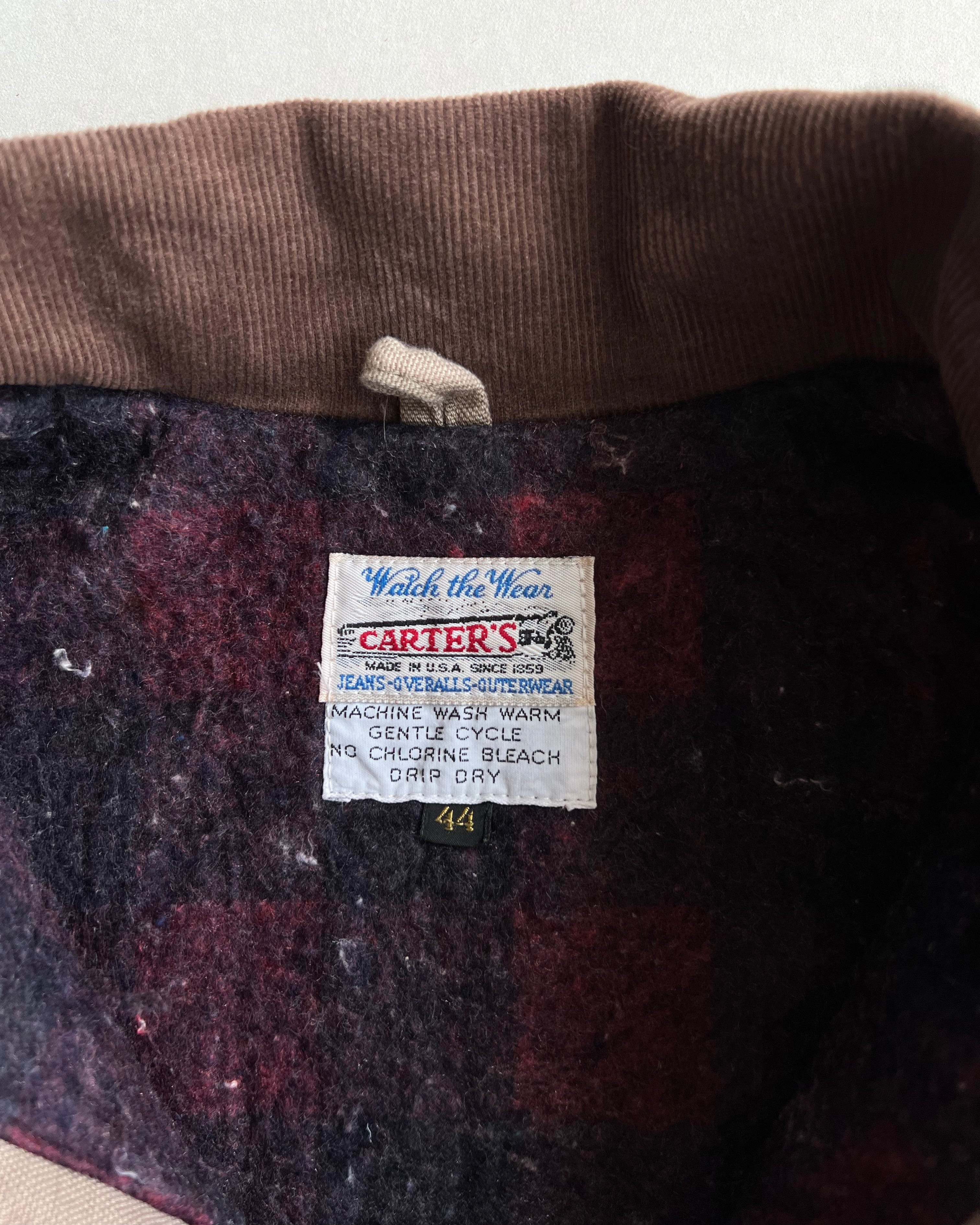 1980S SUN FADED CARTER'S CANVAS WORK JACKET (L)