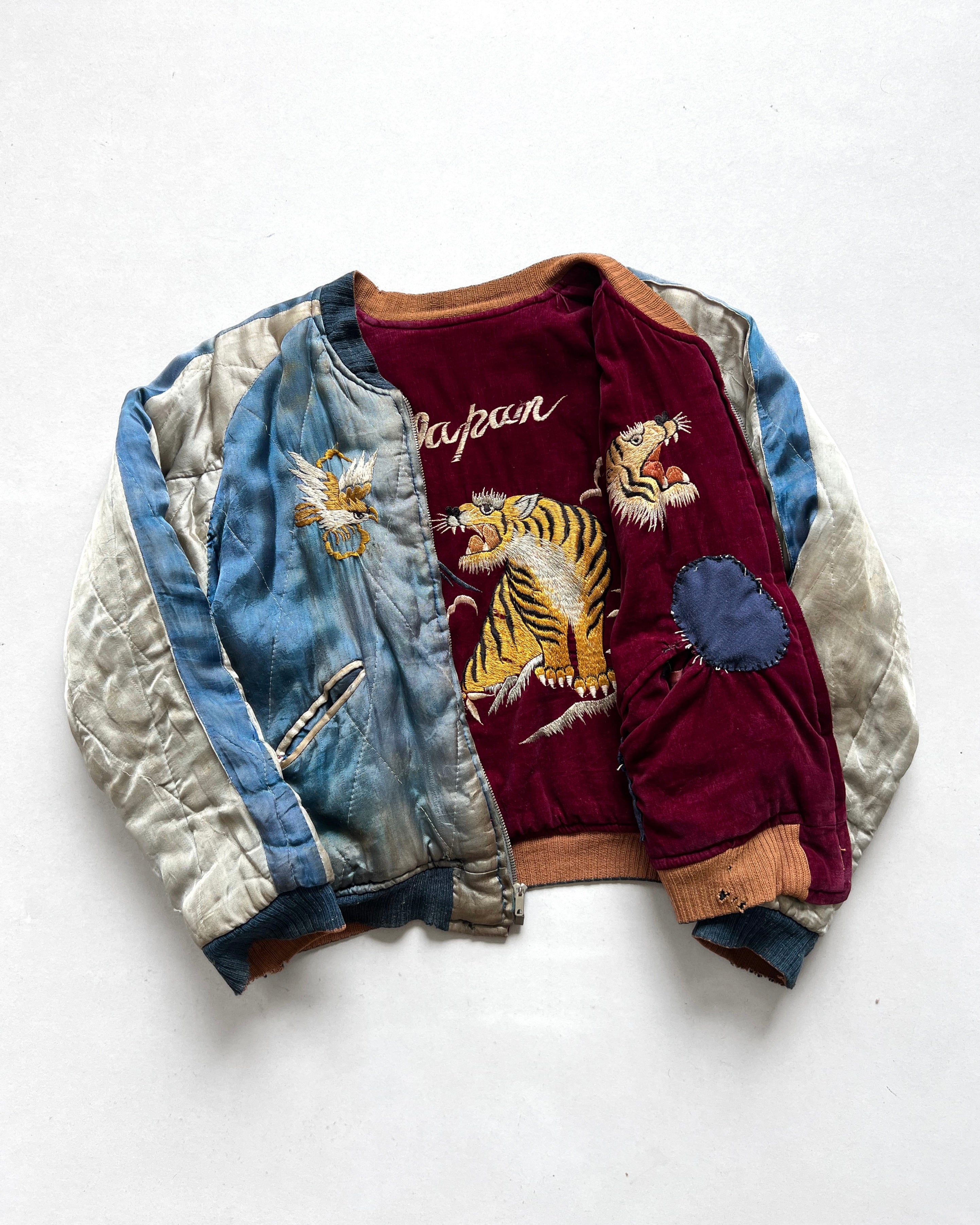 1950S MAROON BLUE JAPAN REVERSIBLE SUKAJAN (S/M)