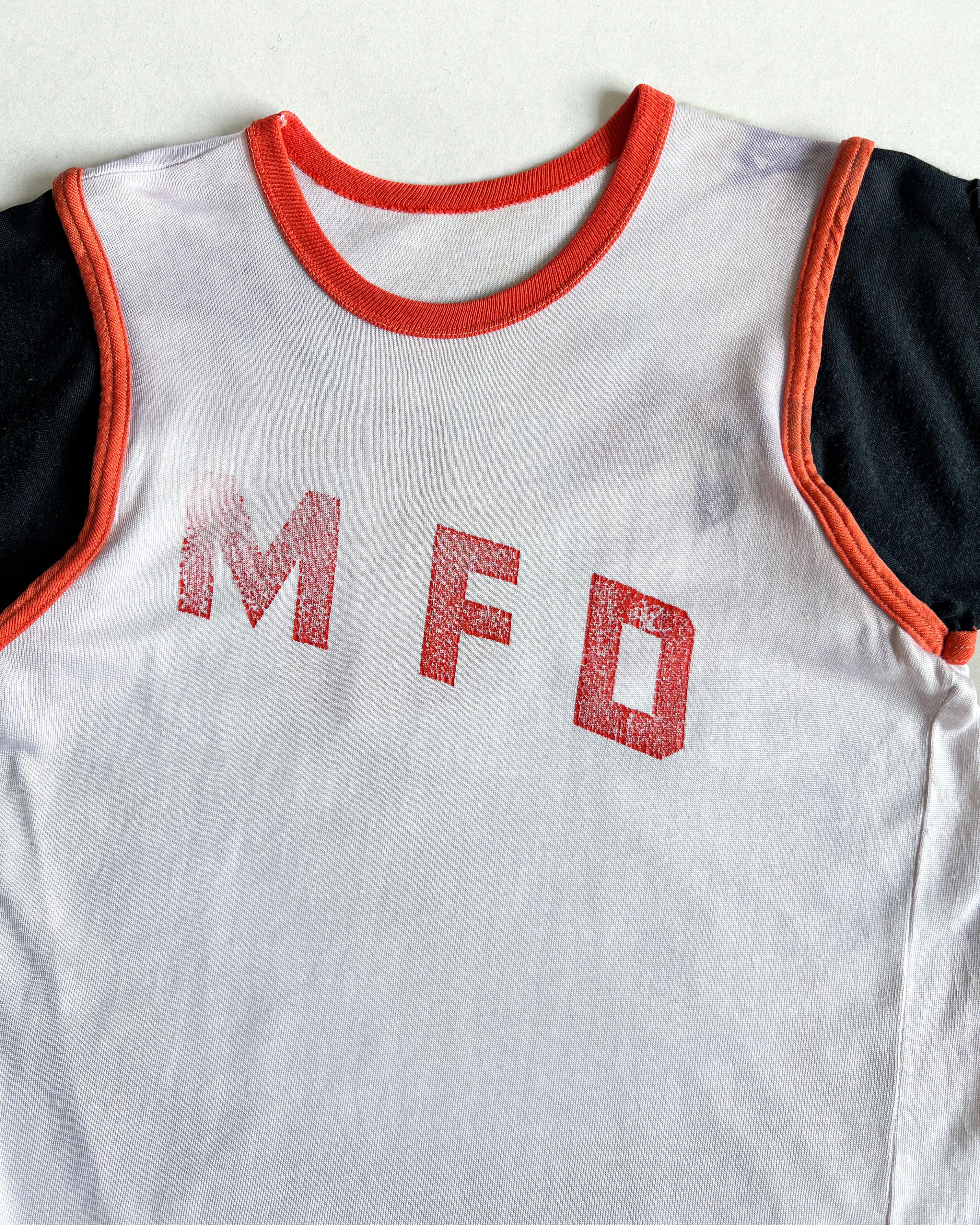 1970S 'MFD' TWO-TONE RINGER TEE (M)