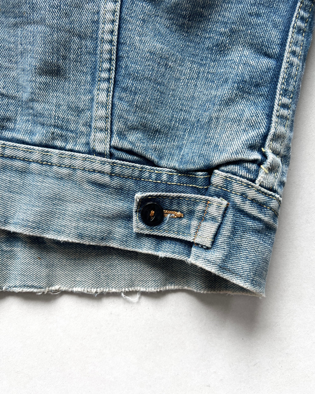 1970S FADED LEE STORM RIDER DENIM JACKET (L)