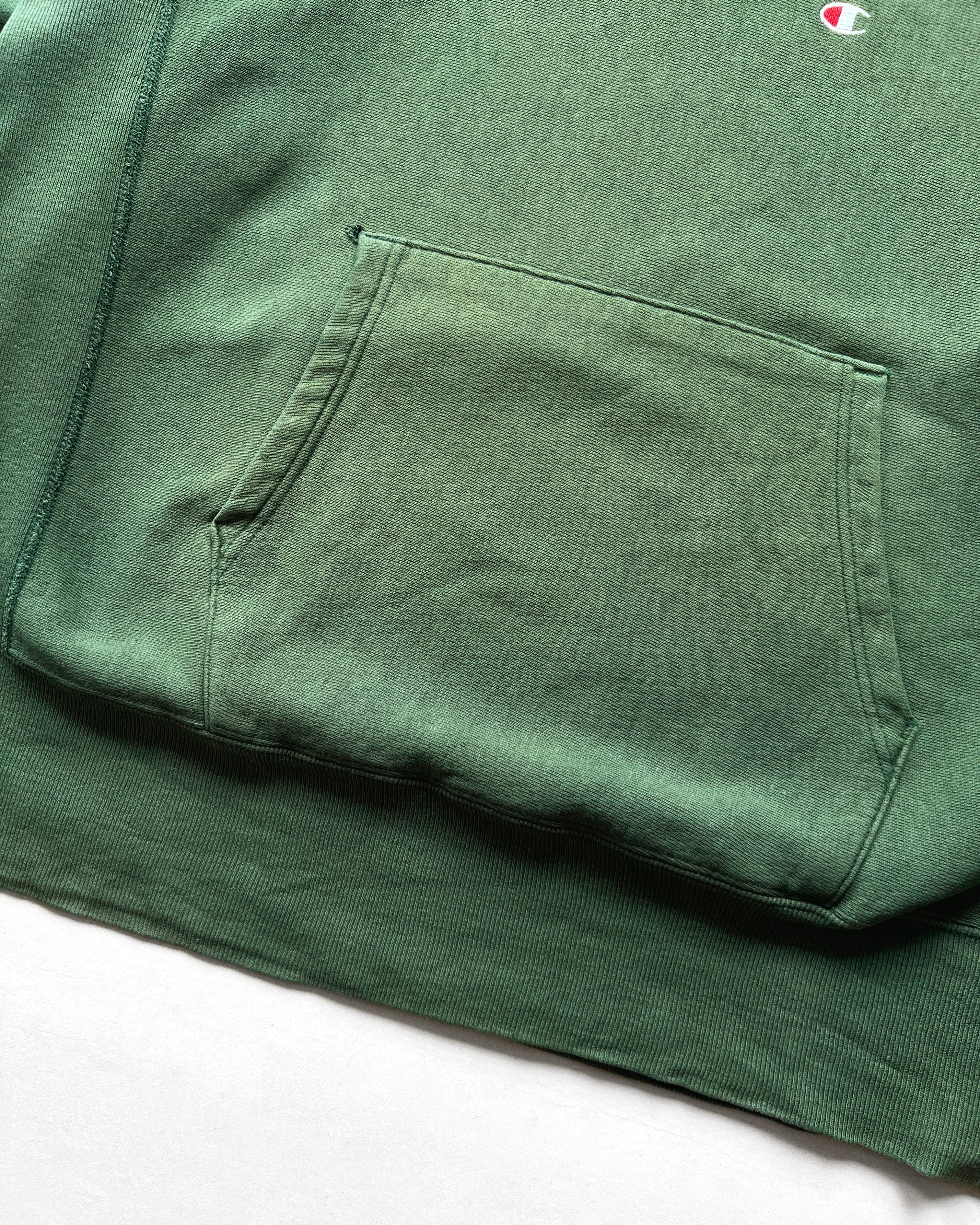 1990S FADED CHAMPION REVERSE WEAVE LOGO HOODIE (L)