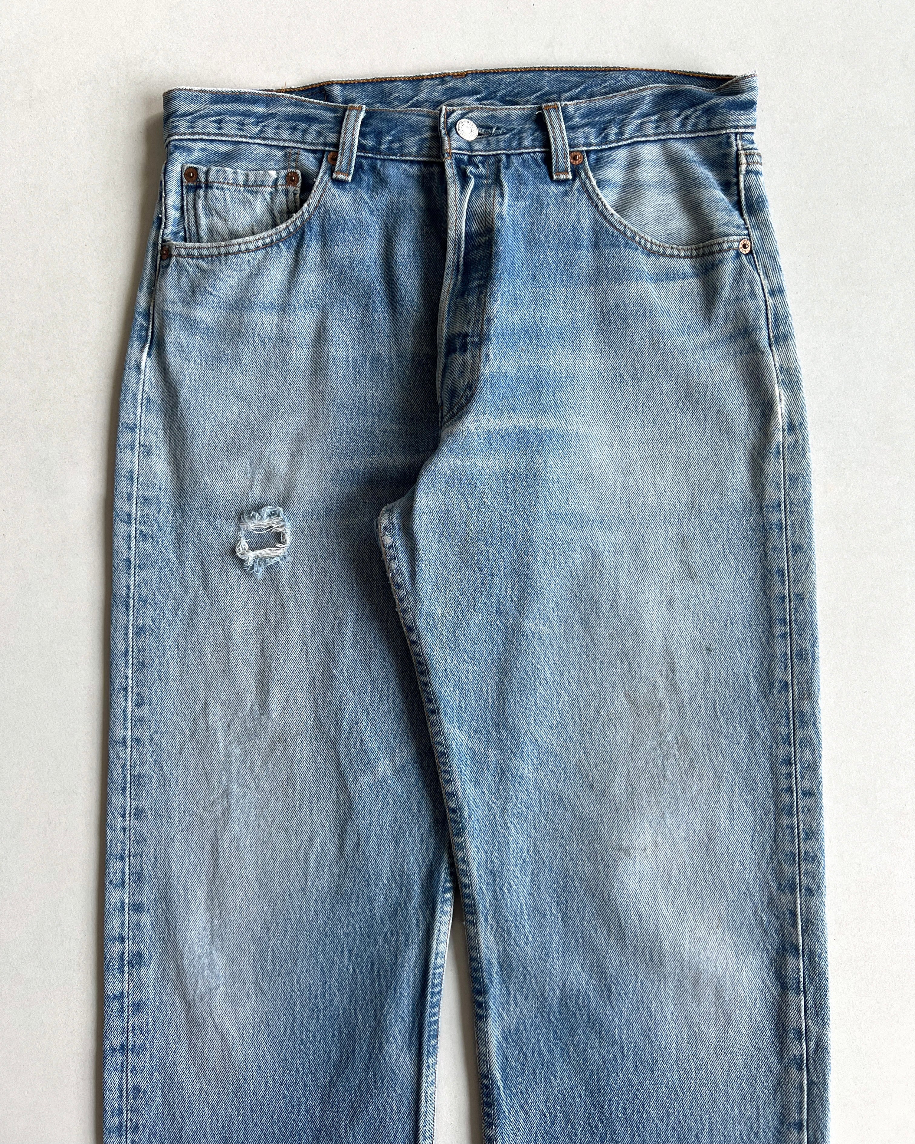 1990S FADED LEVI'S 501 DISTRESSED JEANS (34)