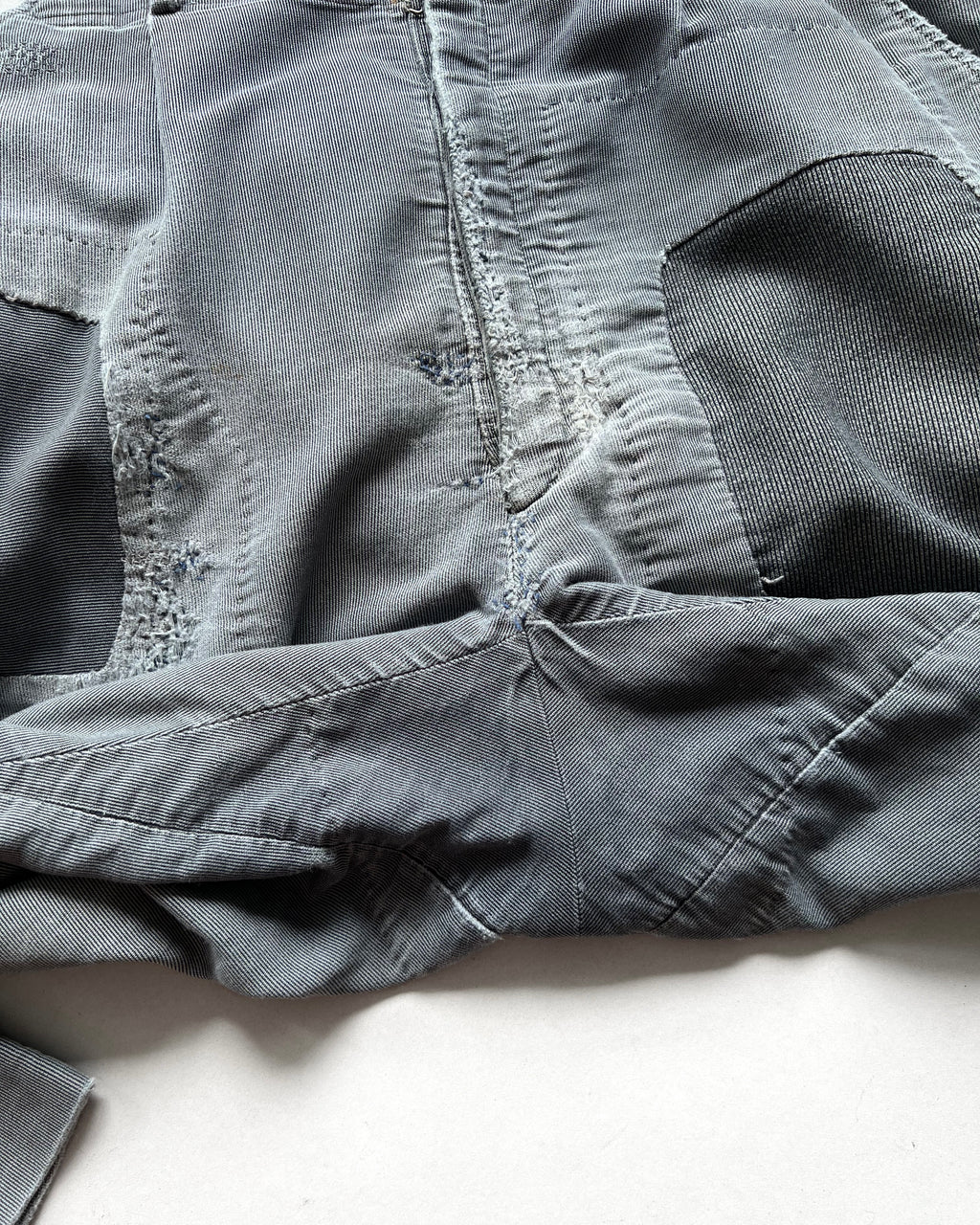 1950S FRENCH STRIPES REPAIRED WORK TROUSERS (34)