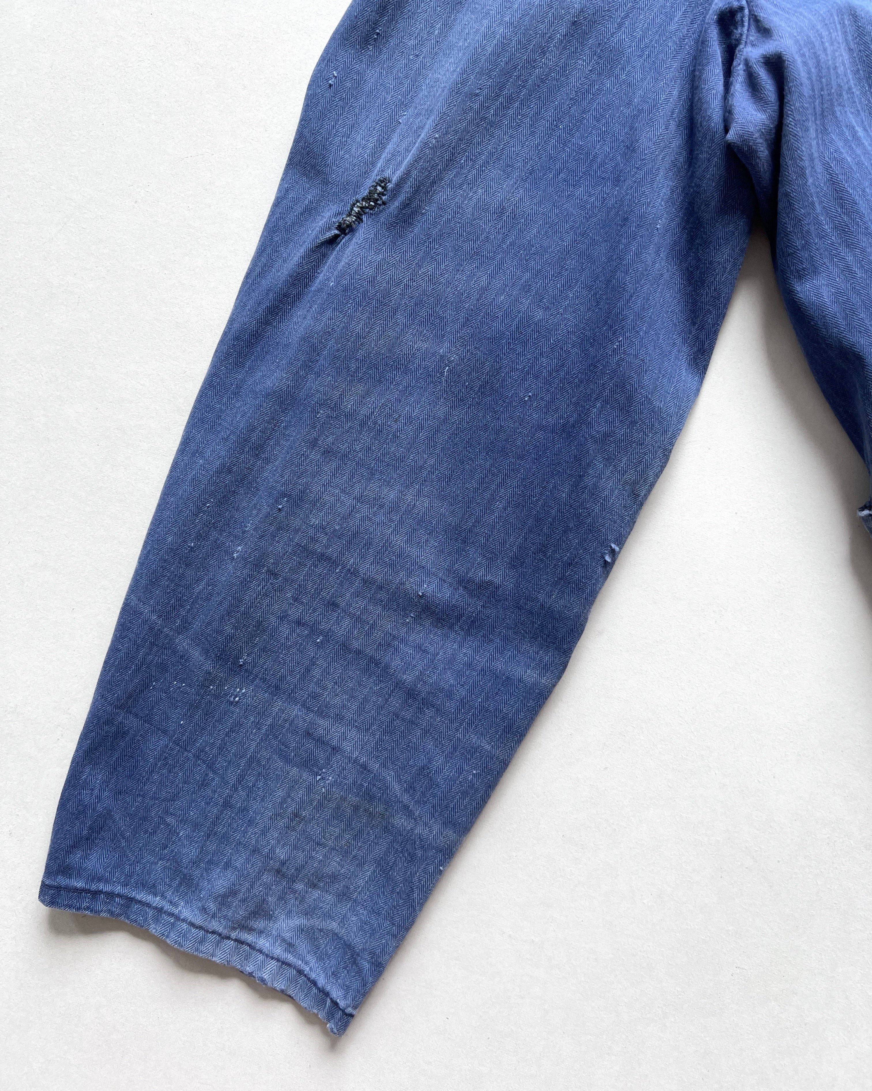 1960S SUN FADED HBT FRENCH WORK CHORE JACKET (L)