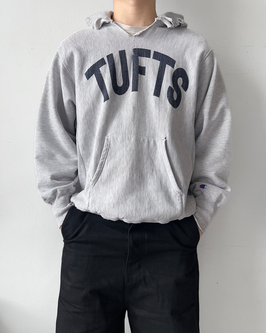 1990S CHAMPION 'TUFT' REVERSE WEAEVE HOODIE (L)