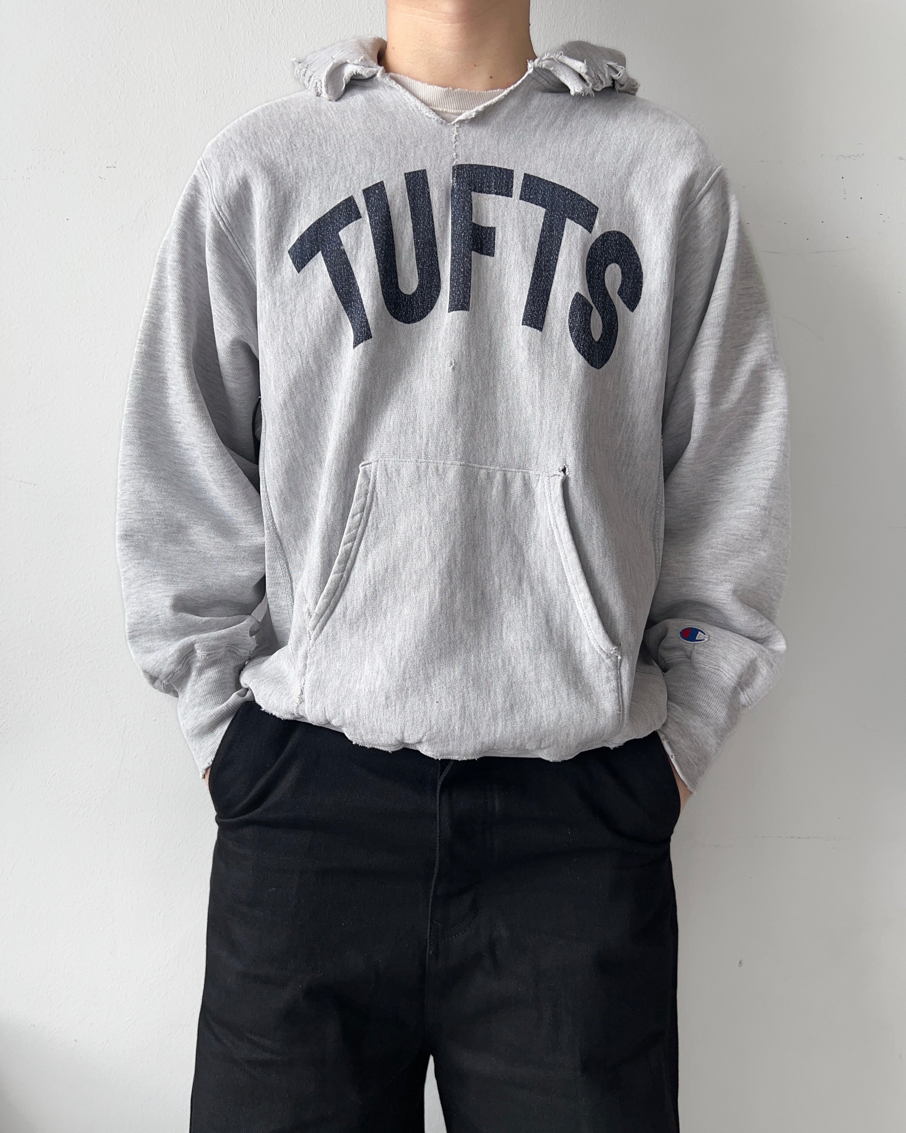 1990S CHAMPION 'TUFT' REVERSE WEAEVE HOODIE (L)