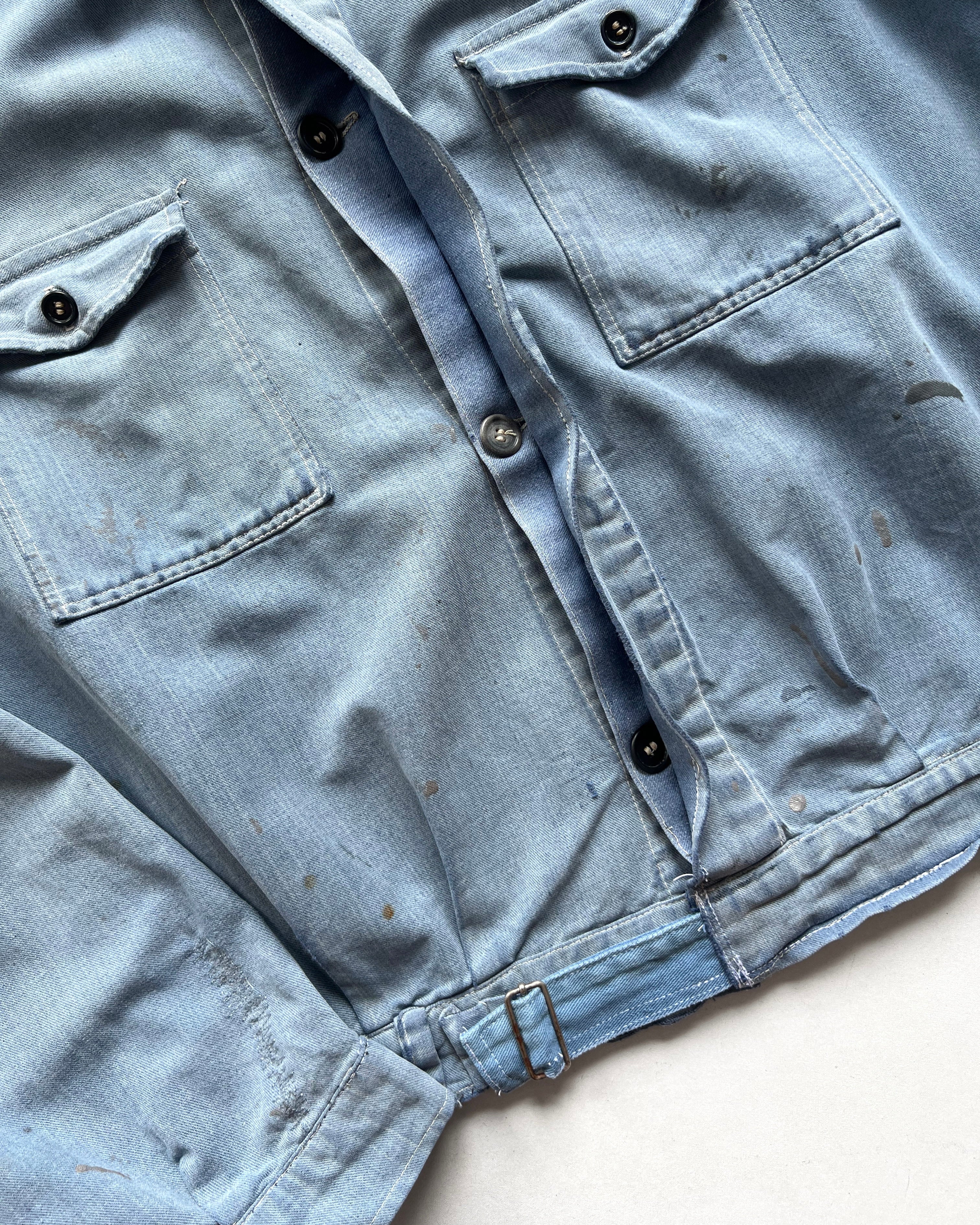 1950S FADED FRENCH WORK DOUBLE POCKET JACKET (XL)