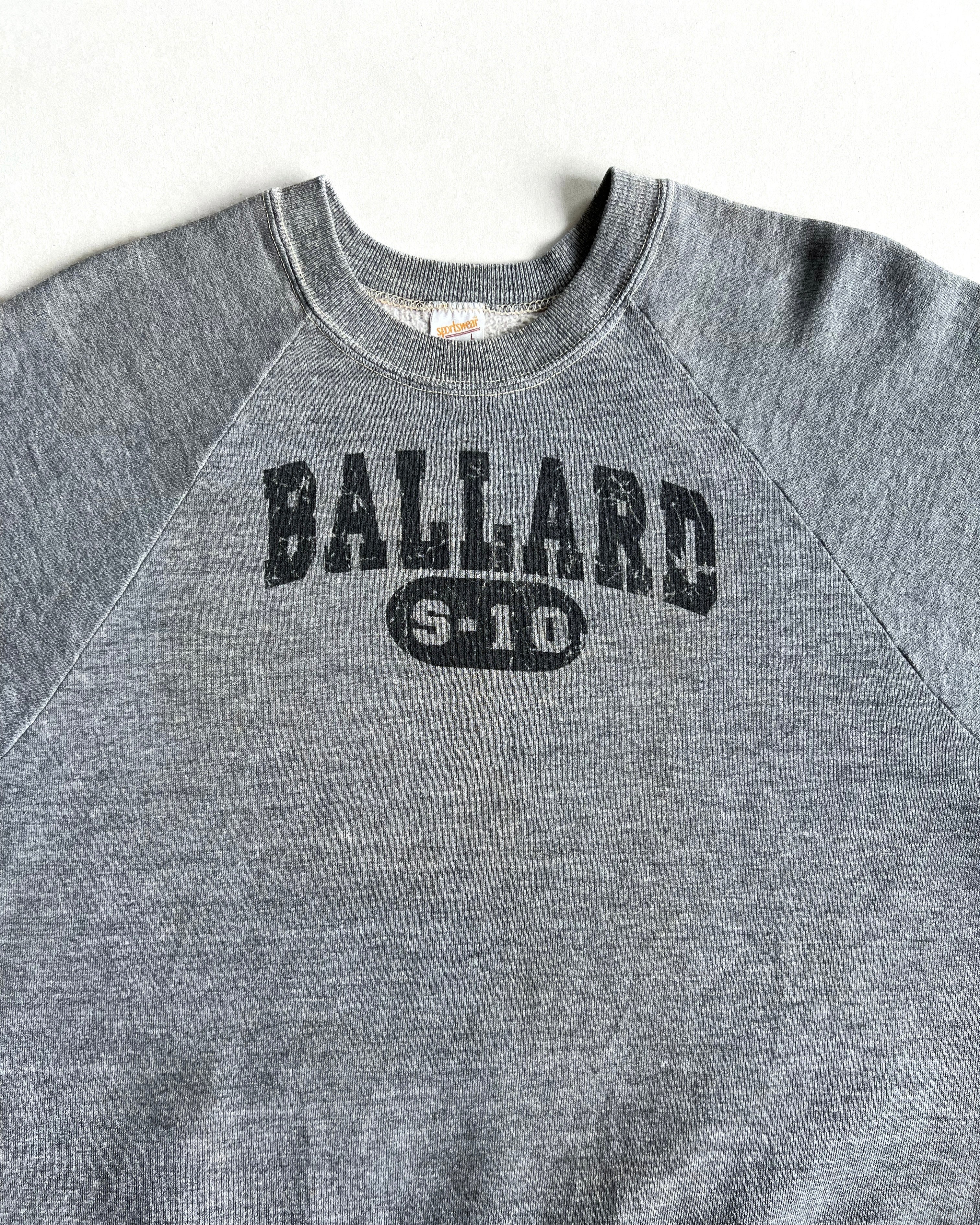 1970S 'BALLARD S-10' RAGLAN SHORT SLEEVES SWEATSHIRT (L)
