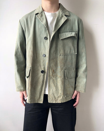 1960S FADED GREEN FRENCH HUNTING JACKET (L)