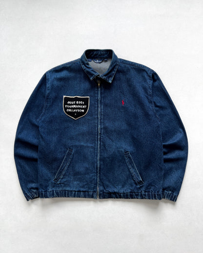 1990S RALPH LAUREN DENIM HARRINGTON JACKET (L)