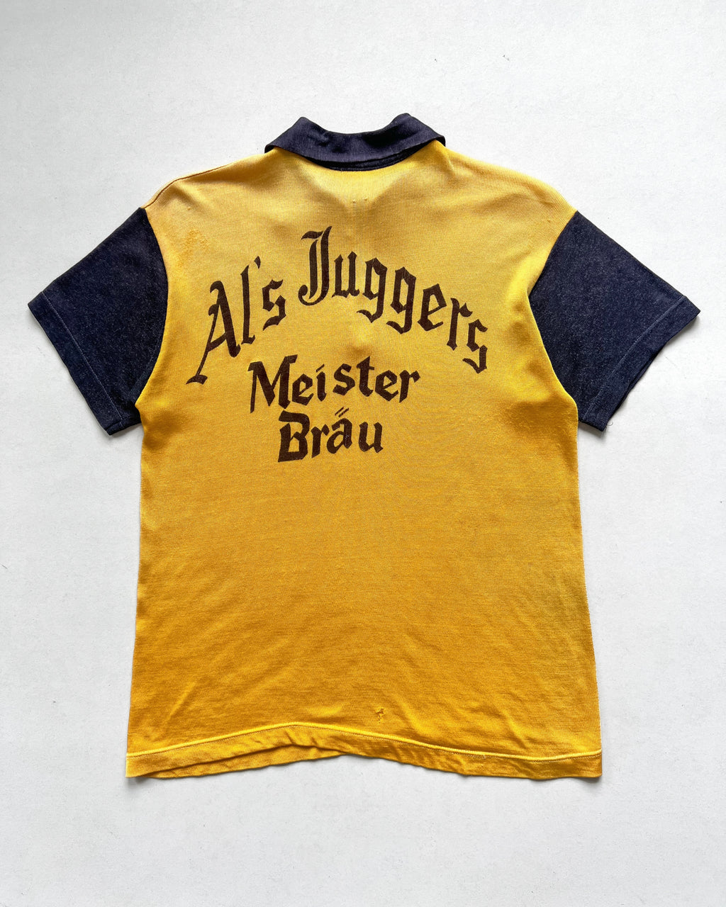 1950S RUSSELL 'AL'S JUGGERS MEISTER BRAU' QUARTER ZIP JERSEY (M)