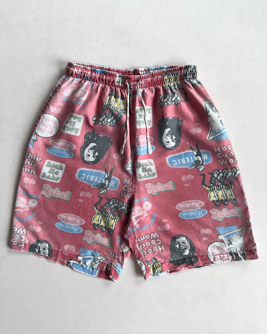 FADED HYSTERIC GLAMOUR OVERPRINT SHORTS (27-34)