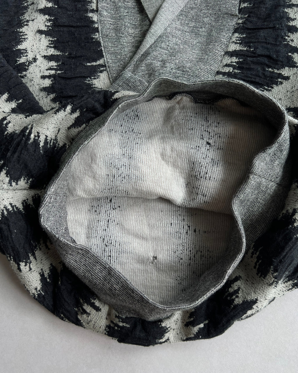 1980S ISSEY MIYAKE STRIPES SHAWL COLLAR KNITWEAR (L)