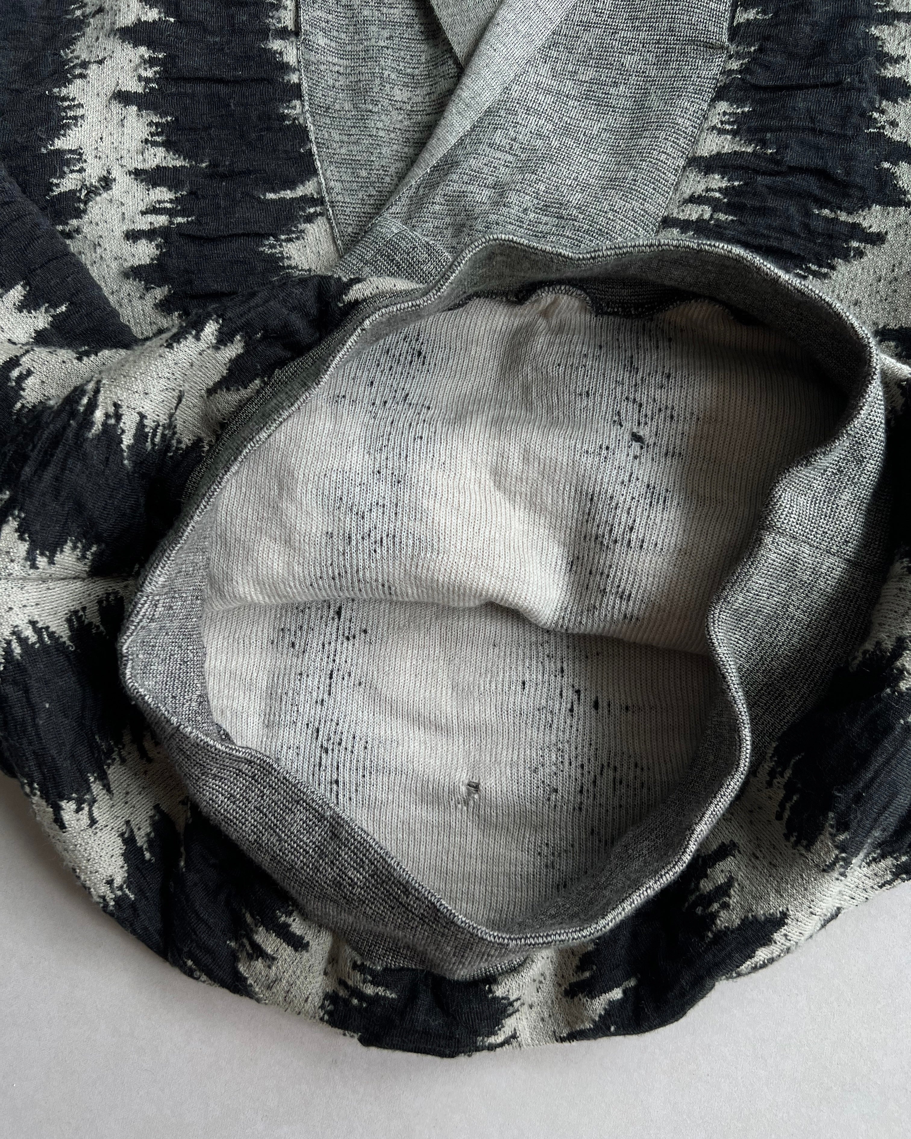 1980S ISSEY MIYAKE STRIPES SHAWL COLLAR KNITWEAR (L)