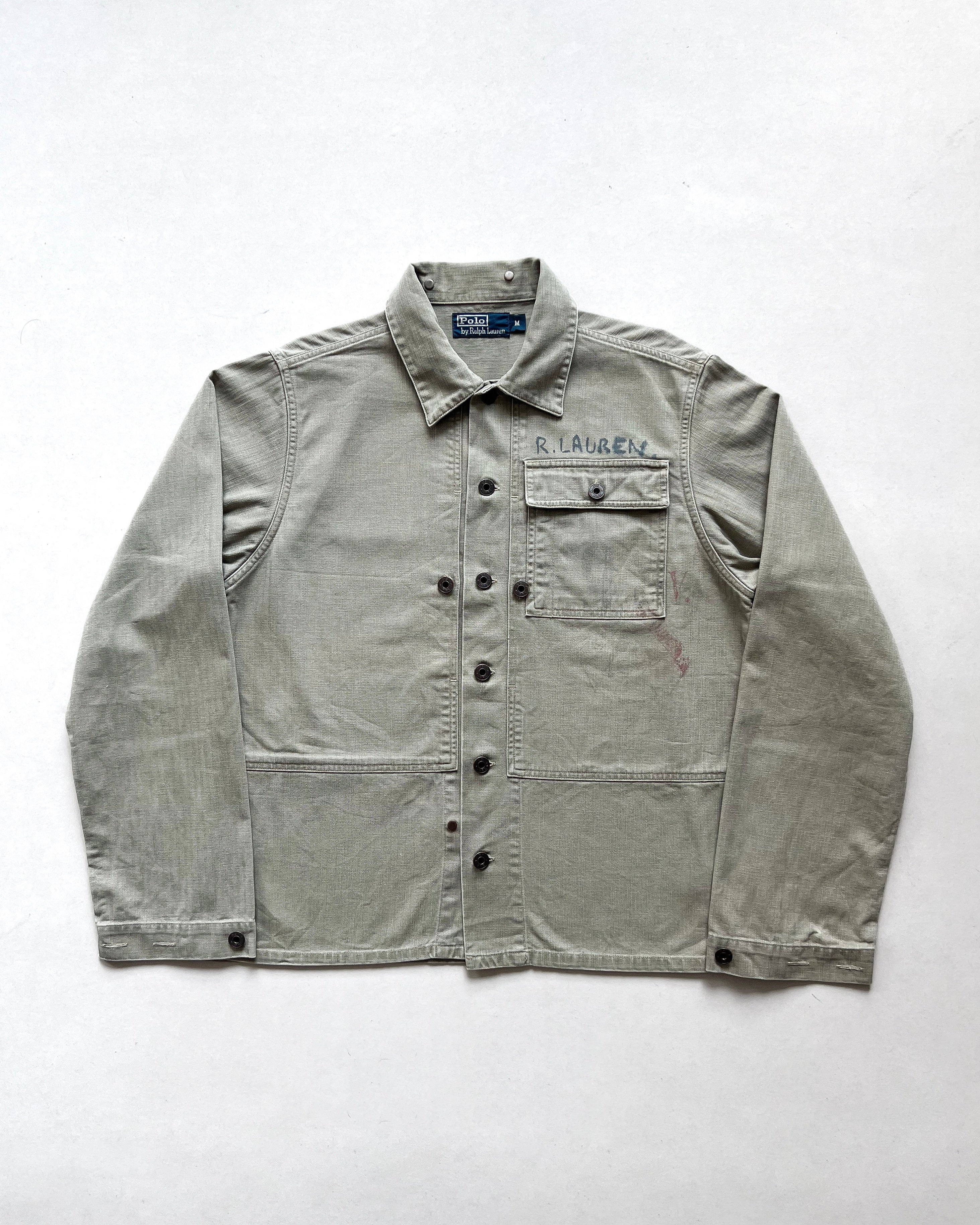 1990S POLO RALPH LAUREN P-44 HBT US ARMY JACKET (M)