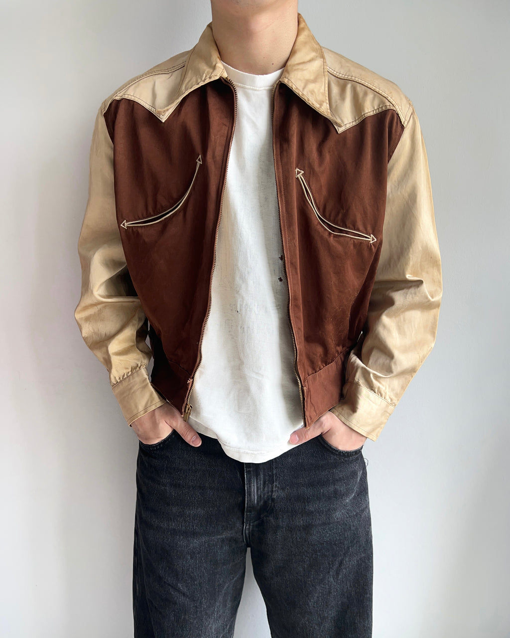 1930S/1940S PACIFIC TRIAL WESTERN ZIP-UP JACKET (L)