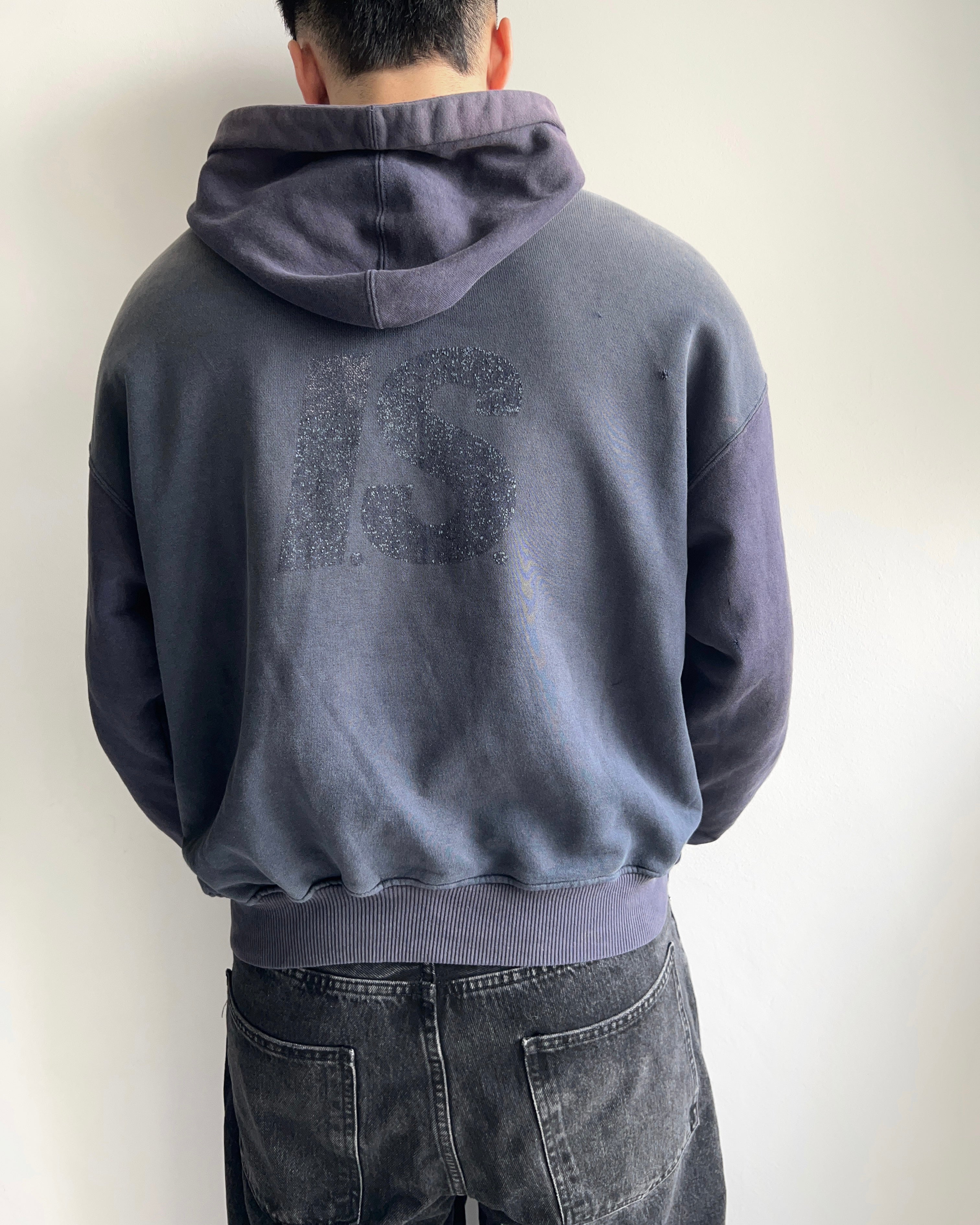 1980S FADED TWO-TONE ISSEY MIYAKE ZIP-UP HOODIE (M)