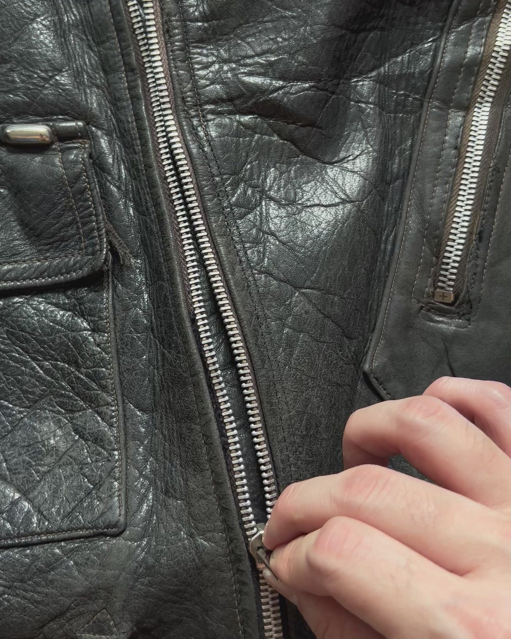 1950S 'D' POCKET MOTORCYCLE LEATEHR JACKET (L)