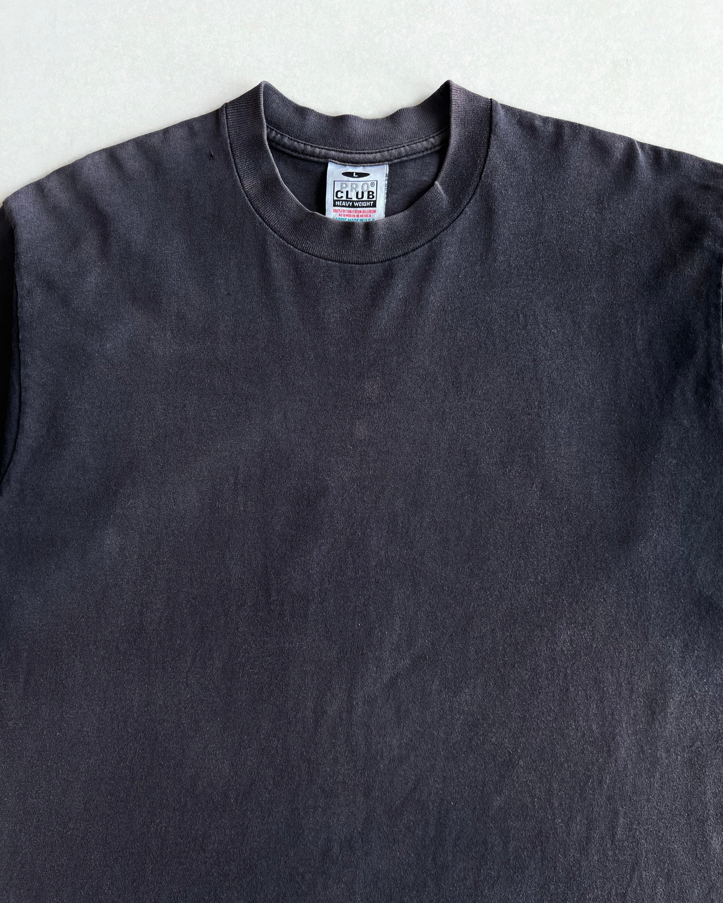 1990S FADED BLACK PRO-CLUB BLANK TEE (L)