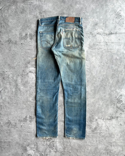 1970S FADED WASHED LEVI'S 505 REPAIRED JEANS (31X31)