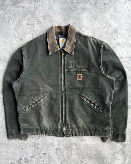 1990S MOSS GREEN CARHARTT DETROIT WORK JACKET (L)
