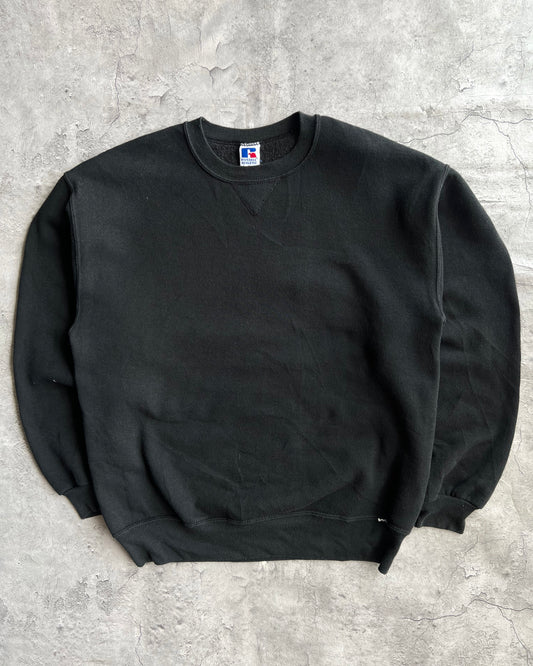 1990S BLACK BLANK RUSSELL SWEATSHIRT (L)