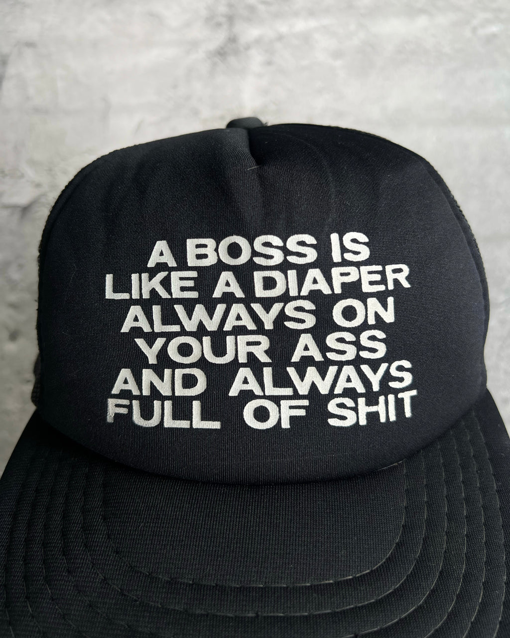 1980S 'BOSS IS FULL OF SHIT' TRUCKER CAP (OS)