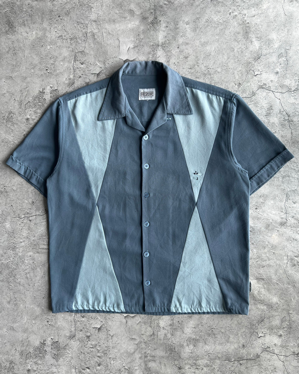 1970S FRESHJIVE LOOP COLLAR ROCKABILLY SHIRT (M/L)