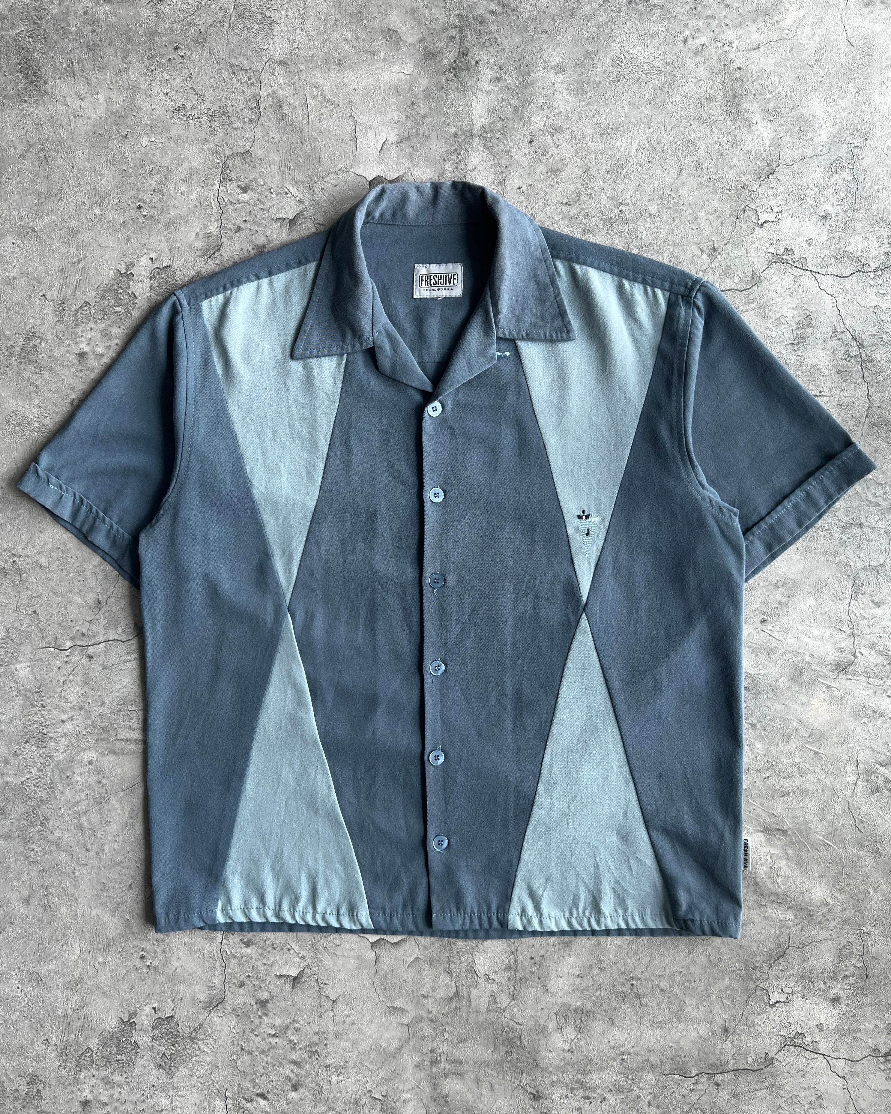 1970S FRESHJIVE LOOP COLLAR ROCKABILLY SHIRT (M/L)