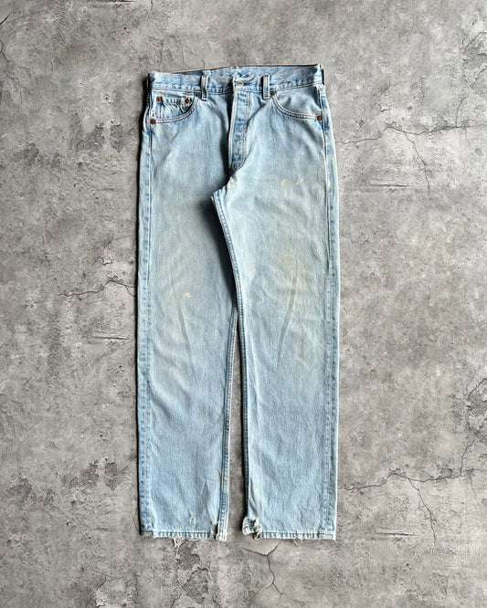 1990S LIGHT WASHED PAINTED LEVI'S 501 JEANS (30X30)