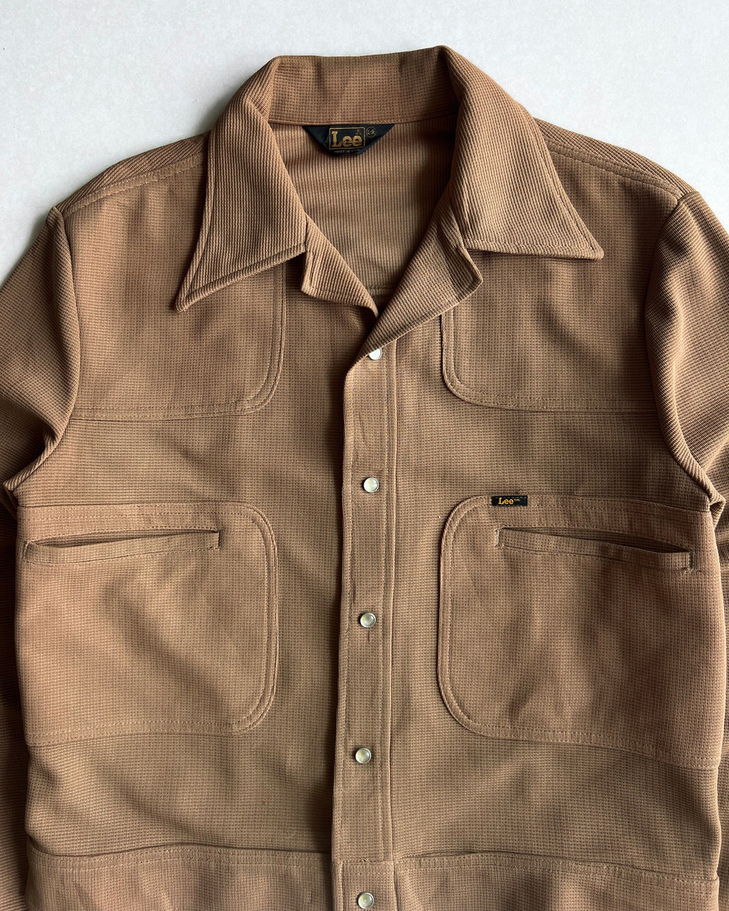 1970S BROWN LEE POINTED COLLAR WORK JACKET (L)