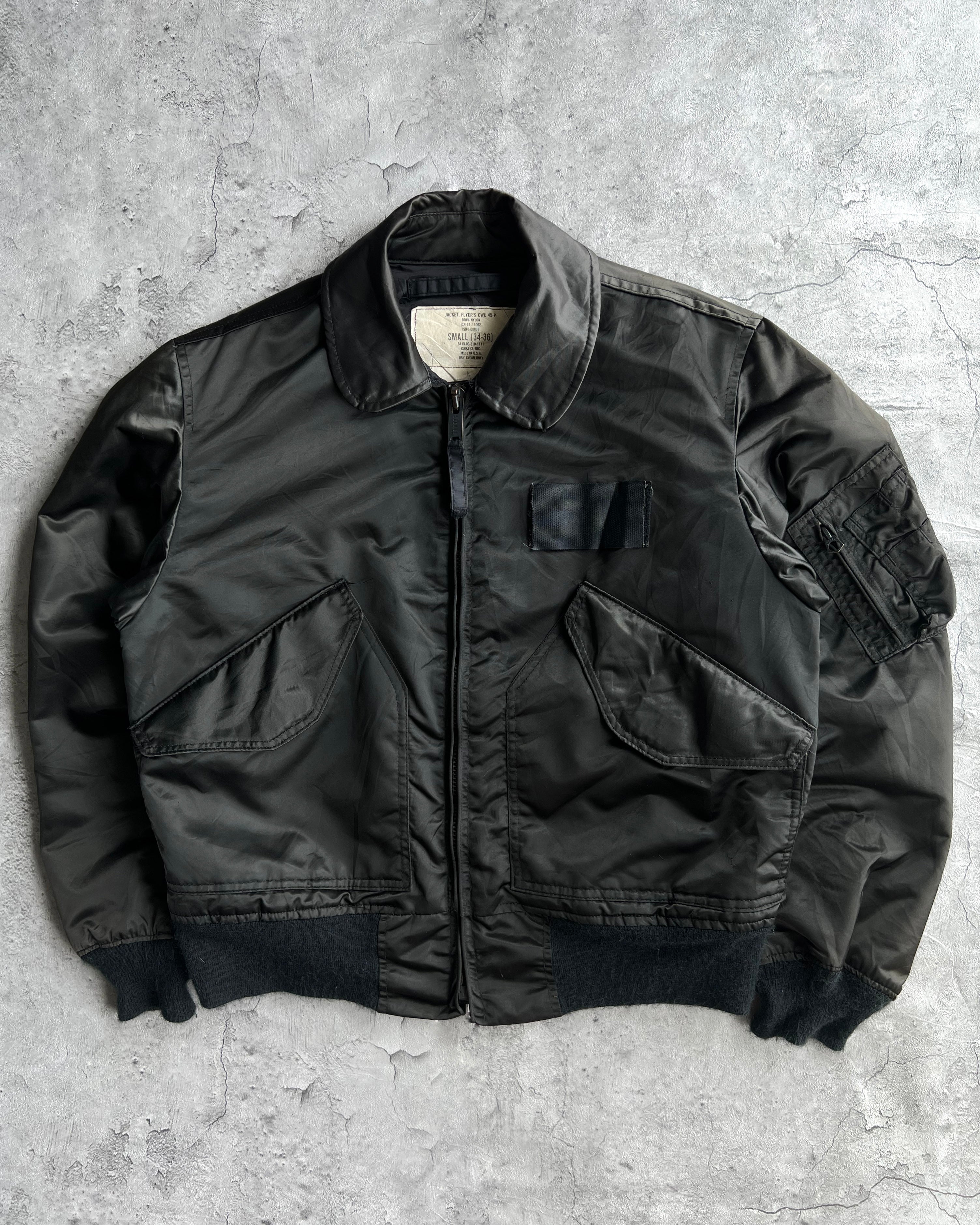 1980S BLACK CWU-45 USAF FLIGHT JACKET (S-L)