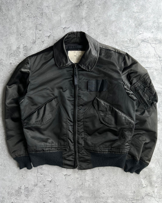 1980S BLACK CWU-45 USAF FLIGHT JACKET (S-L)
