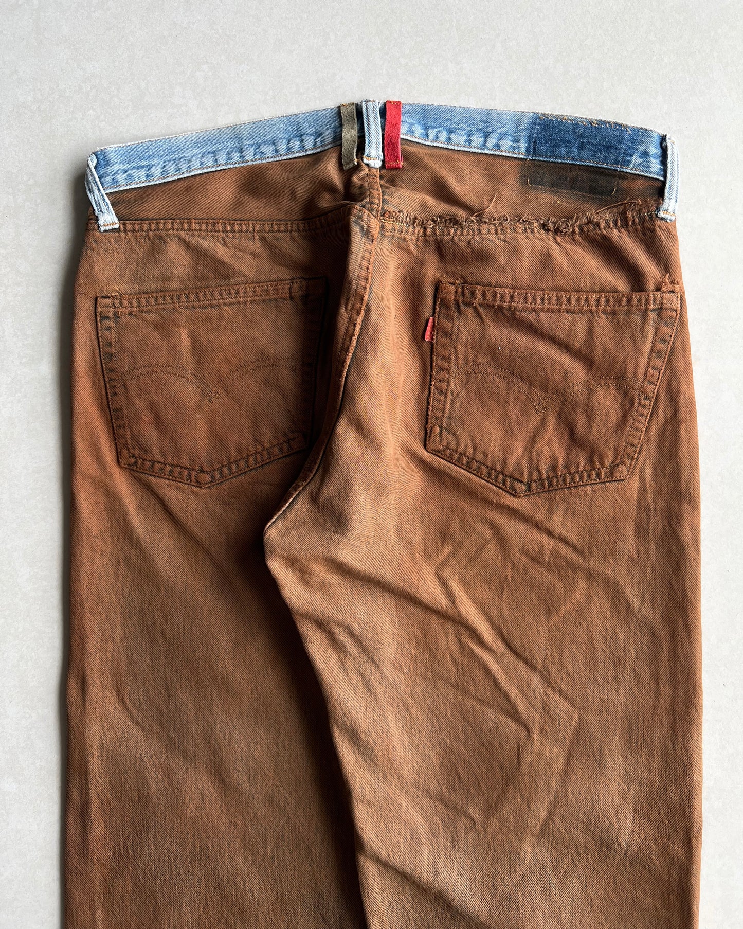 1970S TWO-TONE OVERDYED LEVI'S 501 REDLINE SELVEDGE JEANS (38X31)