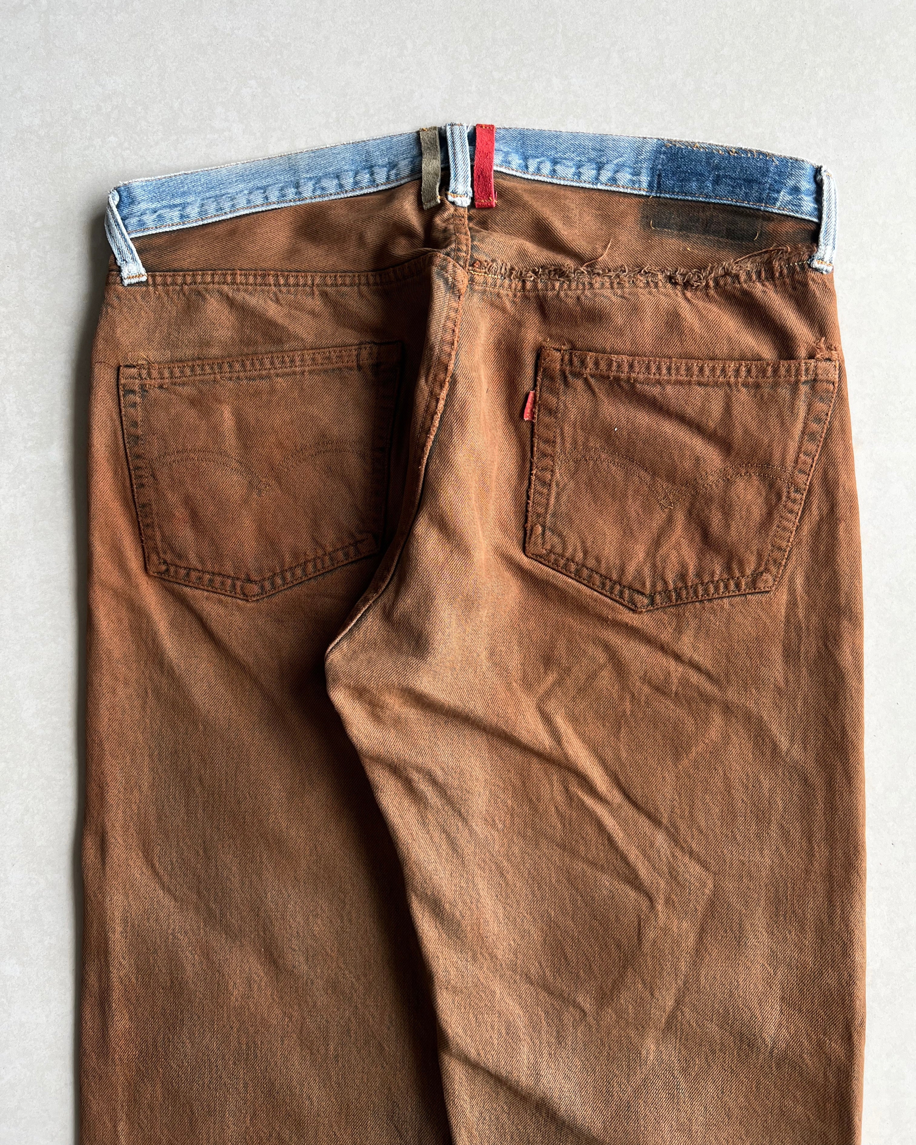 1970S TWO-TONE OVERDYED LEVI'S 501 REDLINE SELVEDGE JEANS (38X31)