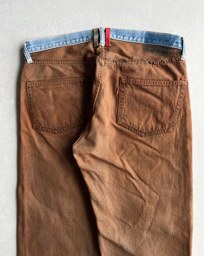1970S TWO-TONE OVERDYED LEVI'S 501 REDLINE SELVEDGE JEANS (38X31)