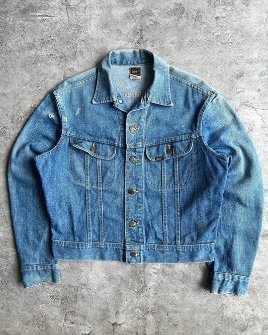 1970S SUN FADED LEE DENIM TRUCKER JACKET (M)