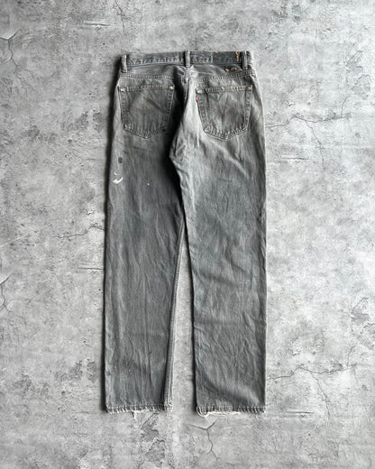 1990S FADE GREY PAINTED LEVI'S 501 JEANS (33X32)