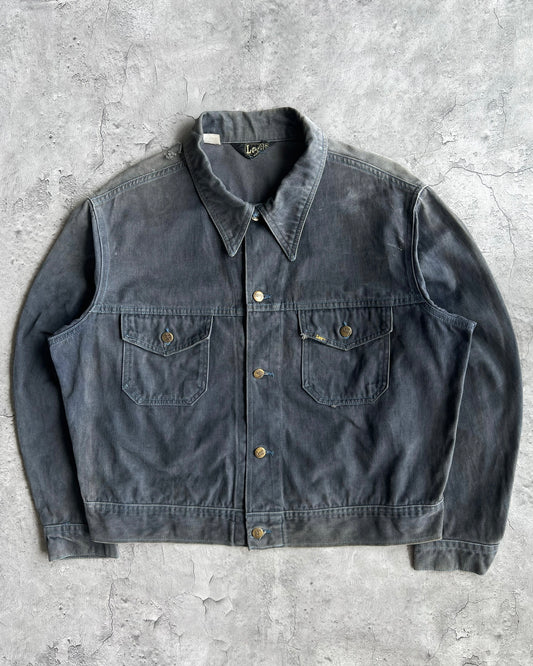 1970S LEE MOLESKIN GREY/BLUE DOUBLE POCKET JACKET (XL)