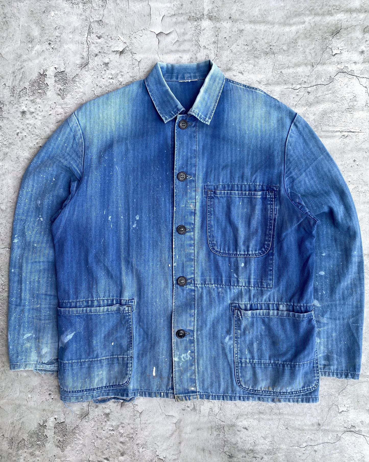 1970S SUN FADED HBT FRENCH WORKWEAR (S-L)