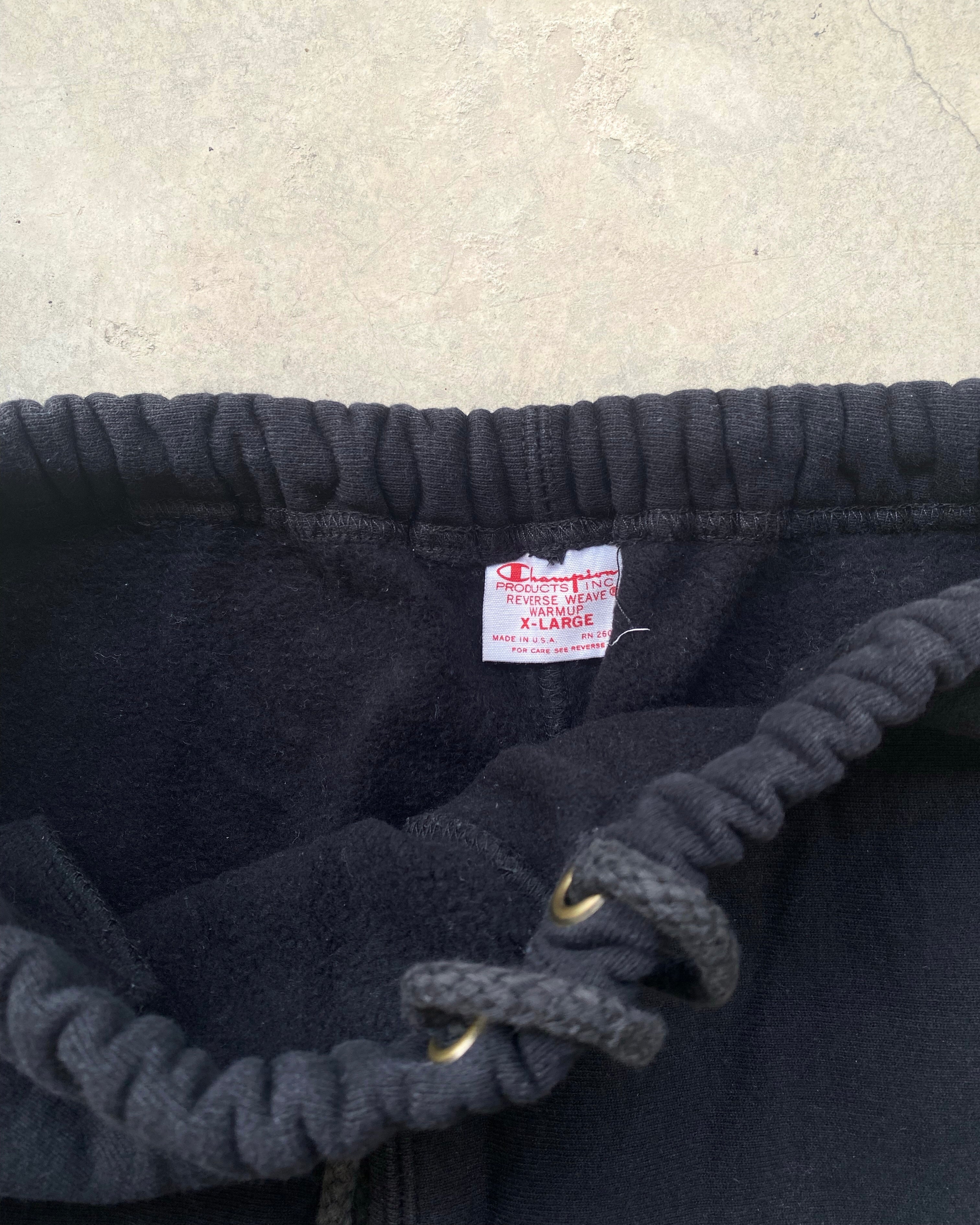 1990S BLACK CHAMPION REVERSE WEAVE SWEATPANTS (28-36)