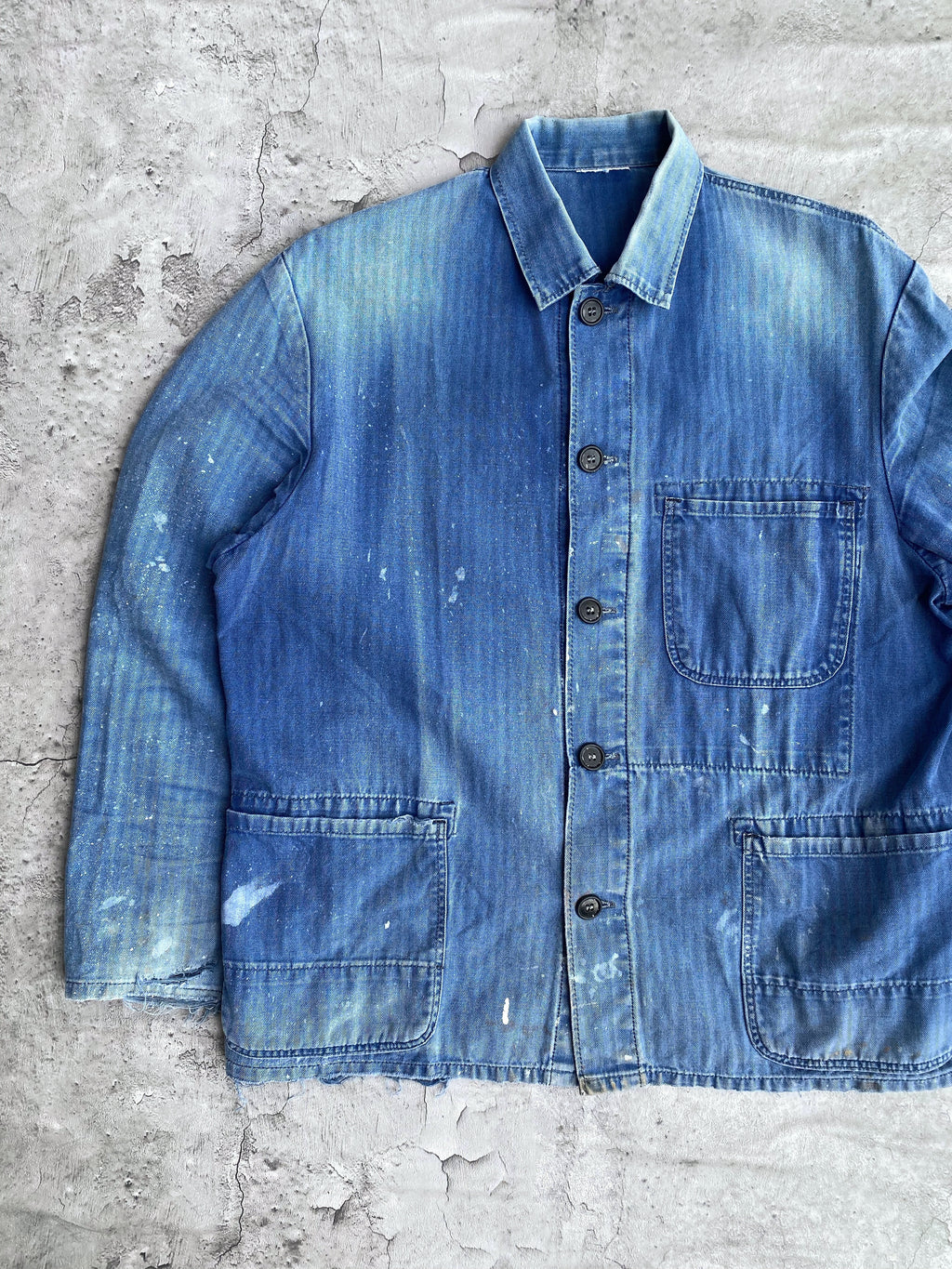 1970S SUN FADED HBT FRENCH WORKWEAR (S-L)