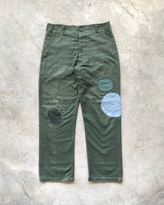 1970S PATCH OG-107 HBT KOREAN ARMY TROUSERS