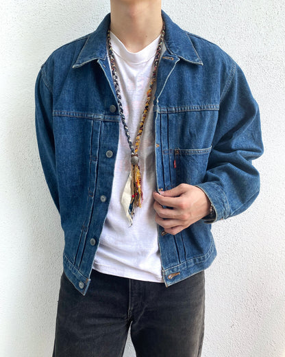 1980S MEDIUM WASHED LEVI'S BIG E TYPE 1 DENIM JACKET (L/XL)