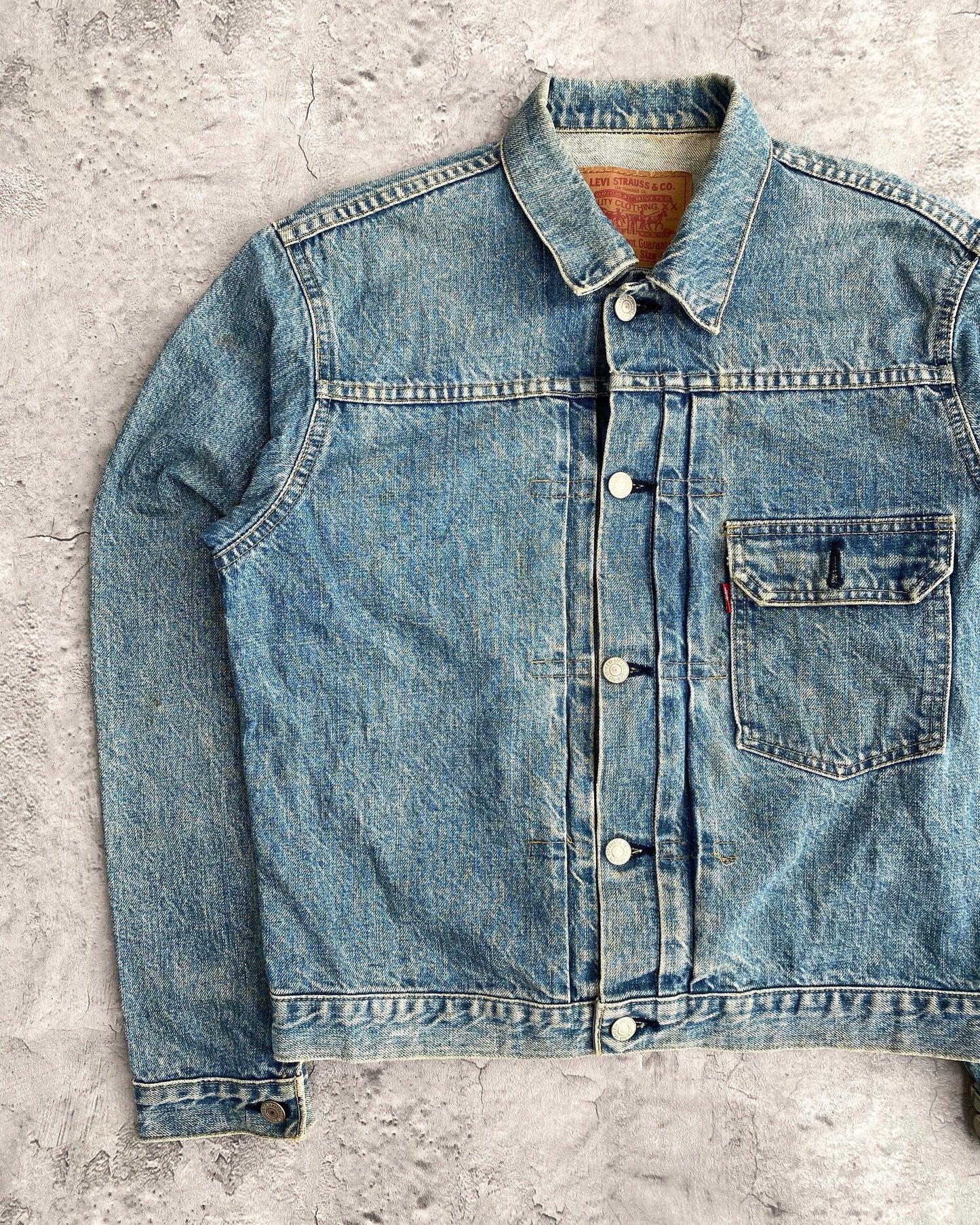 1990S LIGHT WASHED LEVI'S BIG E TYPE I DENIM JACKET (S-L)