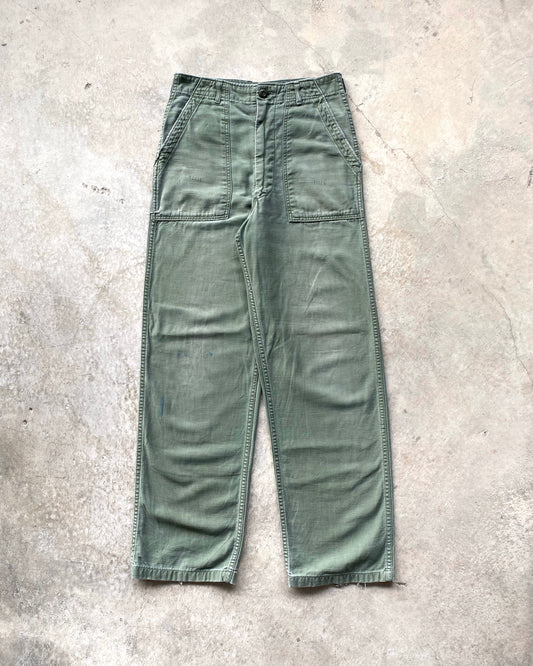 1960S FADED OG-107 TYPE I SATEEN FATIGUE TROUSERS (30X33)