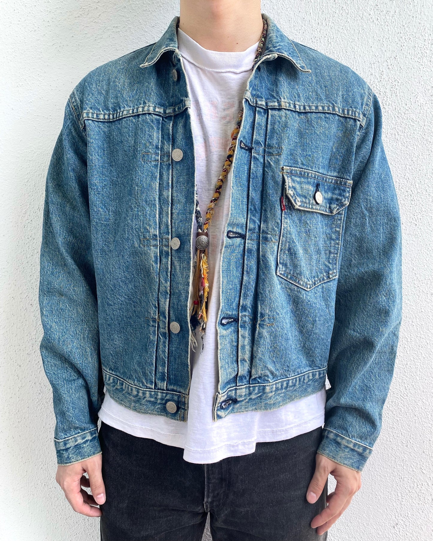 1990S LIGHT WASHED LEVI'S BIG E TYPE I DENIM JACKET (S-L)